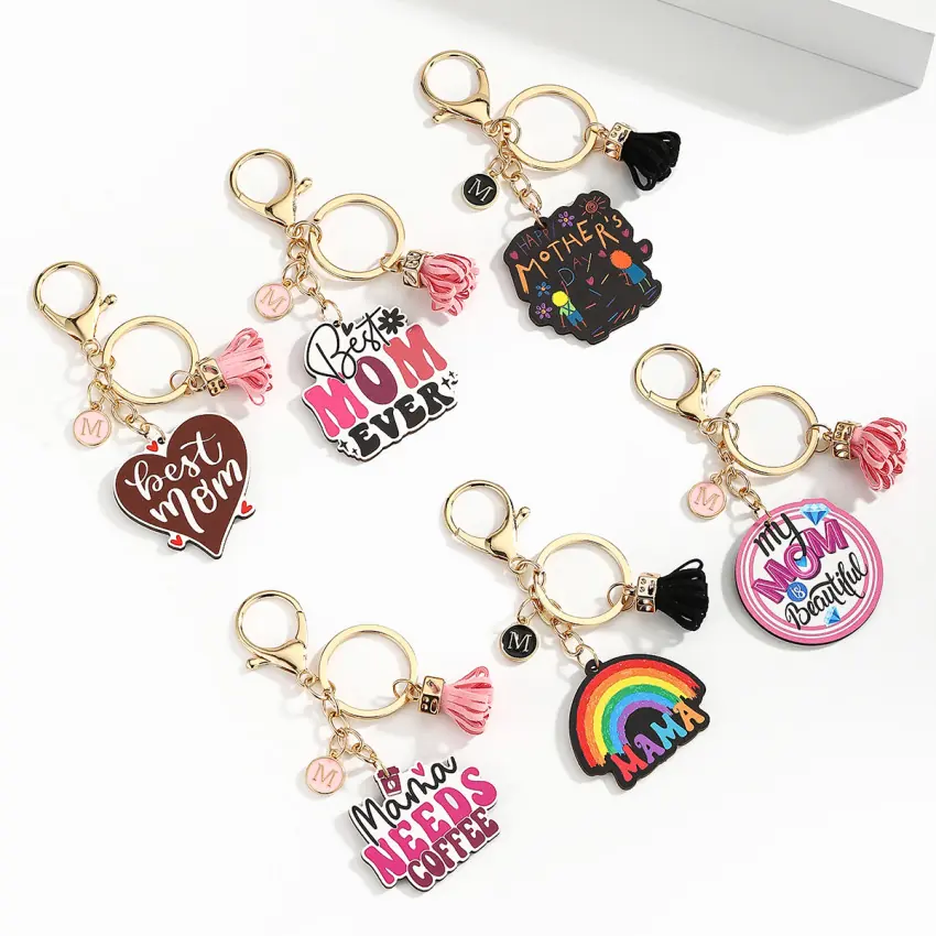 Vintage MAMA Pendant Children's Bag Decoration Mother's Day Car Keychain