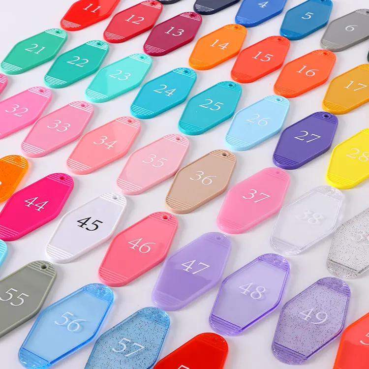 Logo Material Key Tags Blank Plastic Retro Vintage Motel Room Hotel Keychain